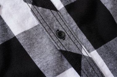 Kortærmet flanelskjorte ternet sort/hvid 6
