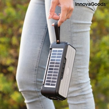 Trådløs højttaler med solopladning og LED-lommelygte Sunker InnovaGoods 8
