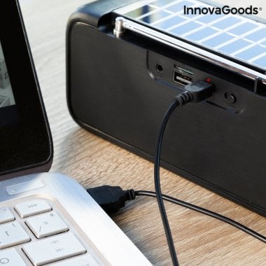 Trådløs højttaler med solopladning og LED-lommelygte Sunker InnovaGoods 9