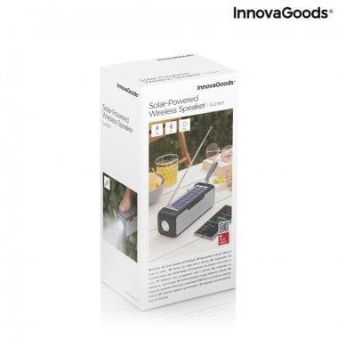 Trådløs højttaler med solopladning og LED-lommelygte Sunker InnovaGoods 12