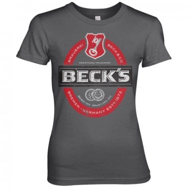Beck's Beer Washed Label Logo Girly T-shirt 2