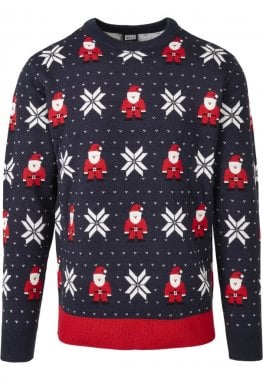 Blå finstrikket jule sweater mænd 13