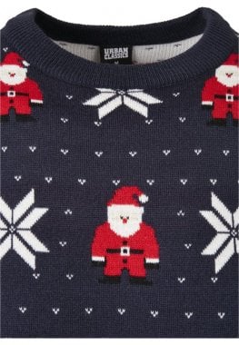 Blå finstrikket jule sweater mænd 15