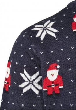 Blå finstrikket jule sweater mænd 16
