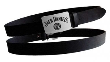 Jack Daniels läderbälte med metallplatta 0