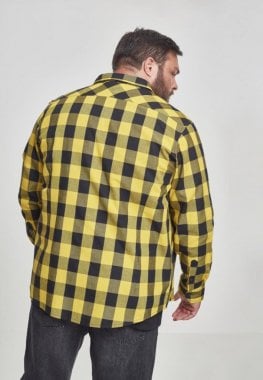 Flanellskjorte sort/gul 106
