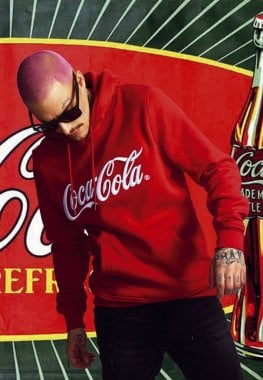 Coca Cola rød hættetrøje med broderi 1