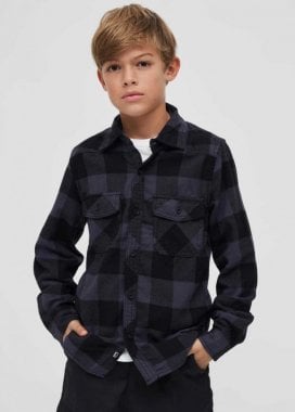 Flannel skjorte børn sort/grå