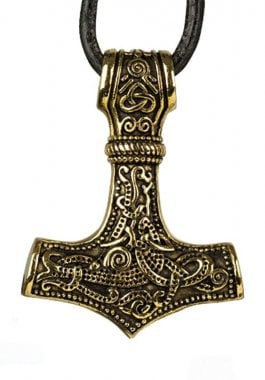 Golden Thors hammer halskæde 0