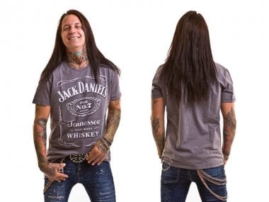 Jack Daniels t-shirt grå med vit/svart logga 1