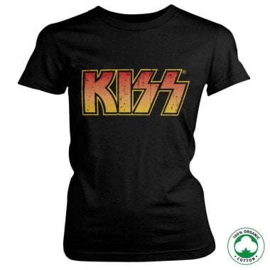 KISS Distressed Logotype Organisk T-shirt Pige 1