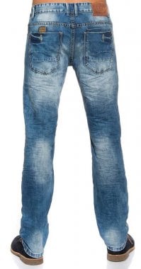 Ljusblå slitna jeans herr 2