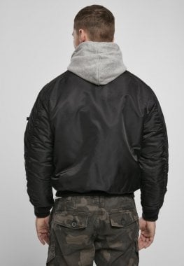 MA1 bomber jakke med hætte black/grey 4