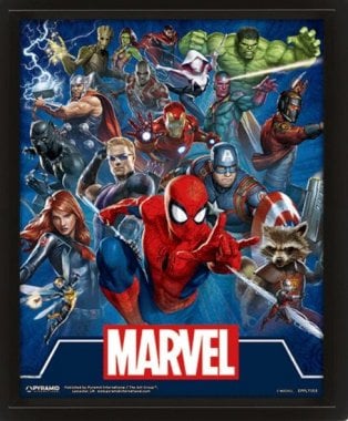 Marvel - Cinematic Icons - 3D poster med ramme