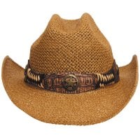 Halm hat med brunt hat band Georgia