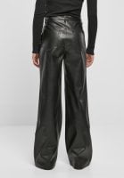 Sorte brede bukser i syntetisk læder kvinder 7