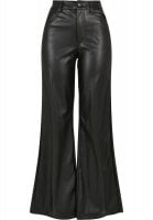 Sorte brede bukser i syntetisk læder kvinder 4