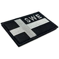 Stofmærke Svensk Flag SWE - Sort/Grå