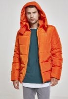 Polstret jakke med hætte mænd orange