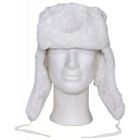 Hvid pels hat russisk ushanka