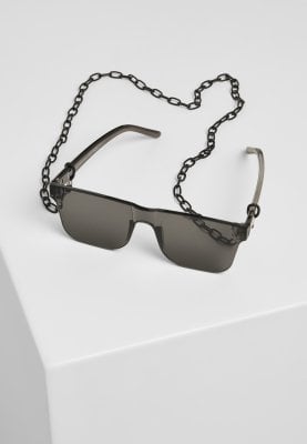 Solbriller med lige buer og kæde 2