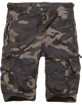 3/4 loose fit cargo shorts mænd - camo