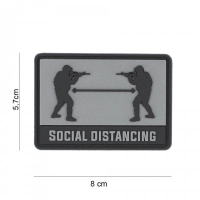 Social Distance PVC patch grå