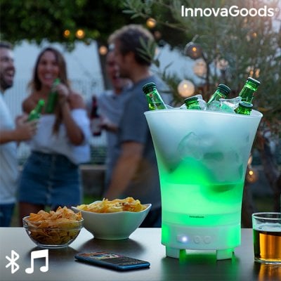 LED-kubus med genopladelig højtaler Sonice InnovaGoods