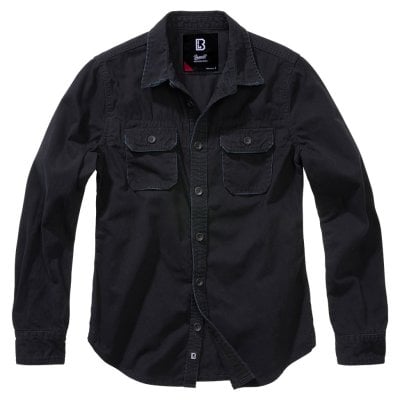 Langærmet vintage skjorte sort - Dæme