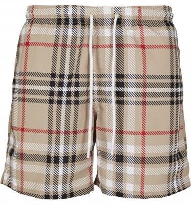 Bade shorts med britisk tartan mønster 1
