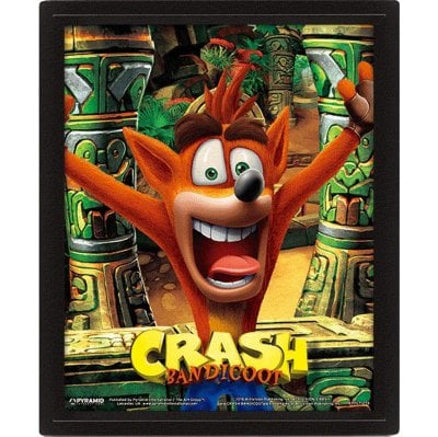 Crash Bandicoot Mask Power Up - 3D poster med ramme