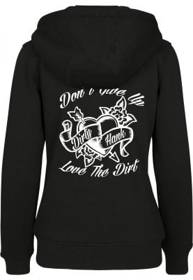 Don´t give up love the dirt hoodie dame