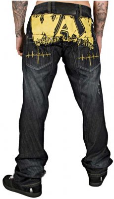 WAX Jeans fubar svart gula bak