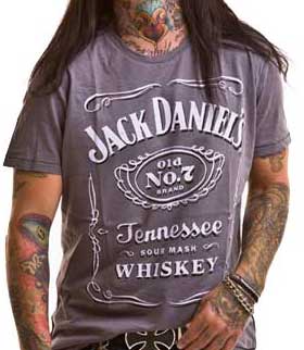 Jack Daniels t-shirt grå med vit/svart logga