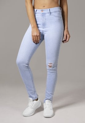 Ljusblå jeans med slitningar 0