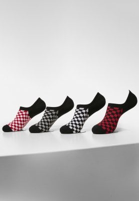 Recycled Yarn Check Invisible Socks 4-Pack 1