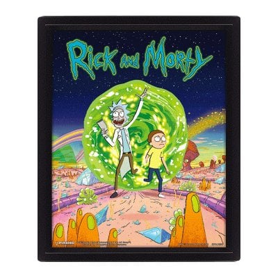 Rick And Morty Portal - 3D poster med ramme