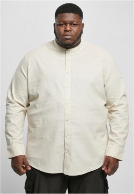 Cotton Linen Stand Up Collar Shir 11
