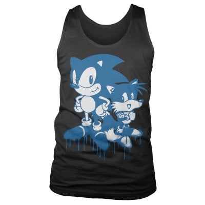 Sonic and Tails Sprayed Tank Top 1