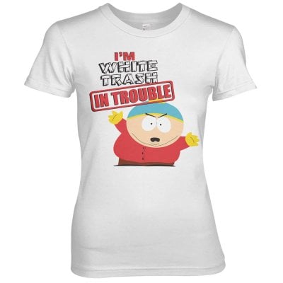 South Park - I'm White Trash In Trouble Pige T-shirt 1