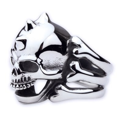 Spiky skull ring 2