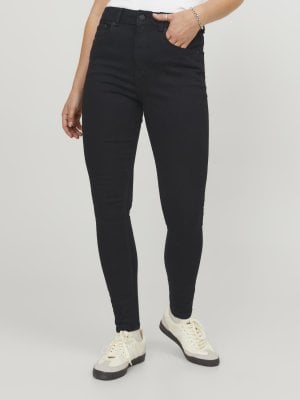Svarta skinnyfit jeans med hög midja 1