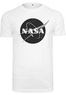 T-shirt med NASA-tryk i sort og hvid