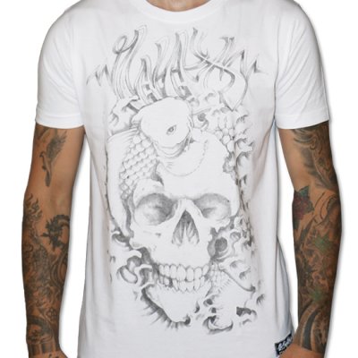 WAX t-shirt koi/skull vit 0